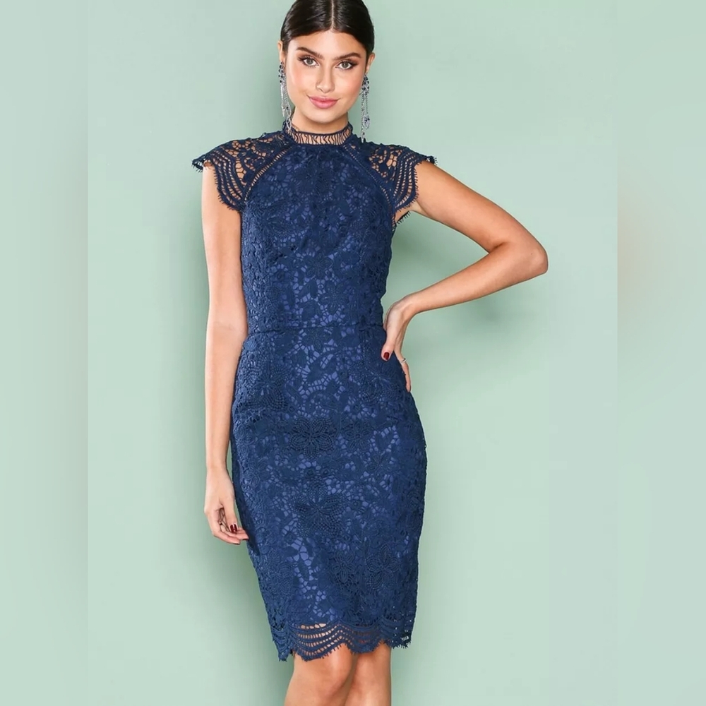 Chi Chi London - Petite - Cobalt Blue Dress - Size UK 12 - $15